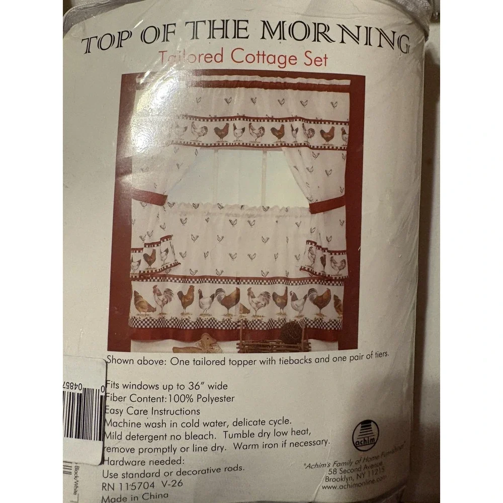 3 pc Curtains Tailored Cottage Set (57